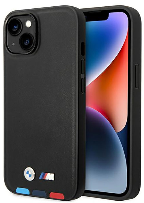 BMW Leather Hot Stamp Tricolor MagSafe - Case for iPhone 14 Plus (Black)