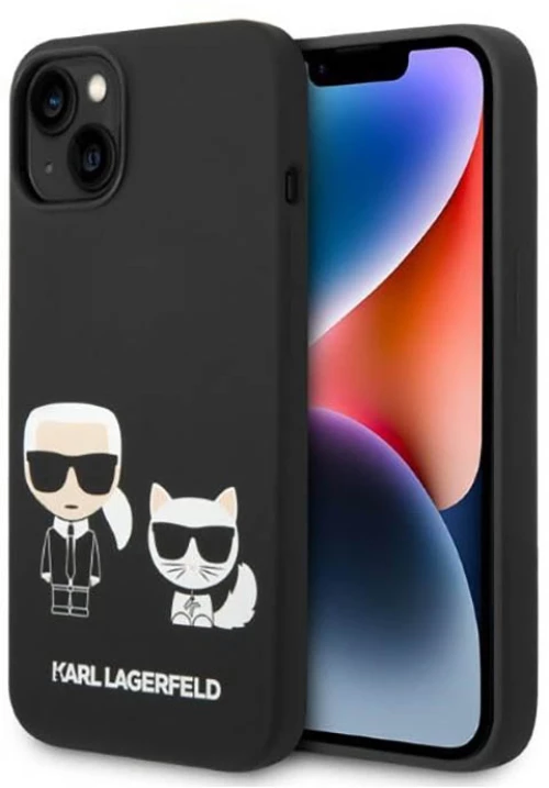 Karl Lagerfeld Liquid Silicone Karl & Choupette MagSafe - Case for iPhone 14 Plus (Black)
