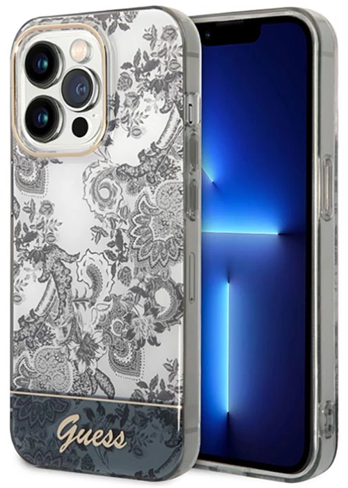 Guess Porcelain Collection - Case for iPhone 14 Pro Max (Grey)