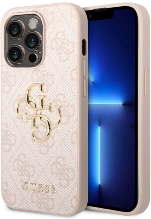 Guess 4G Big Metal Logo - Case for iPhone 15 Pro (Pink)