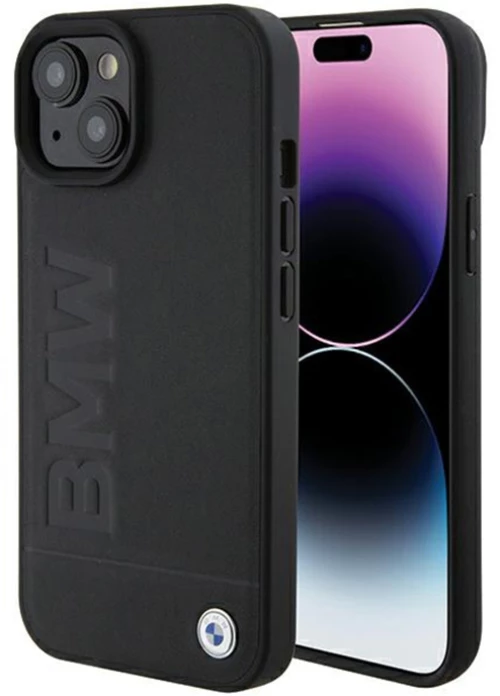 BMW Leather Hot Stamp - Case for iPhone 15 Plus (black)