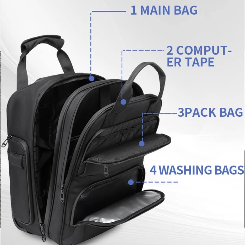 OZUKO TROLLEY TRAVEL BAG BLACK - 9699-BLACK
