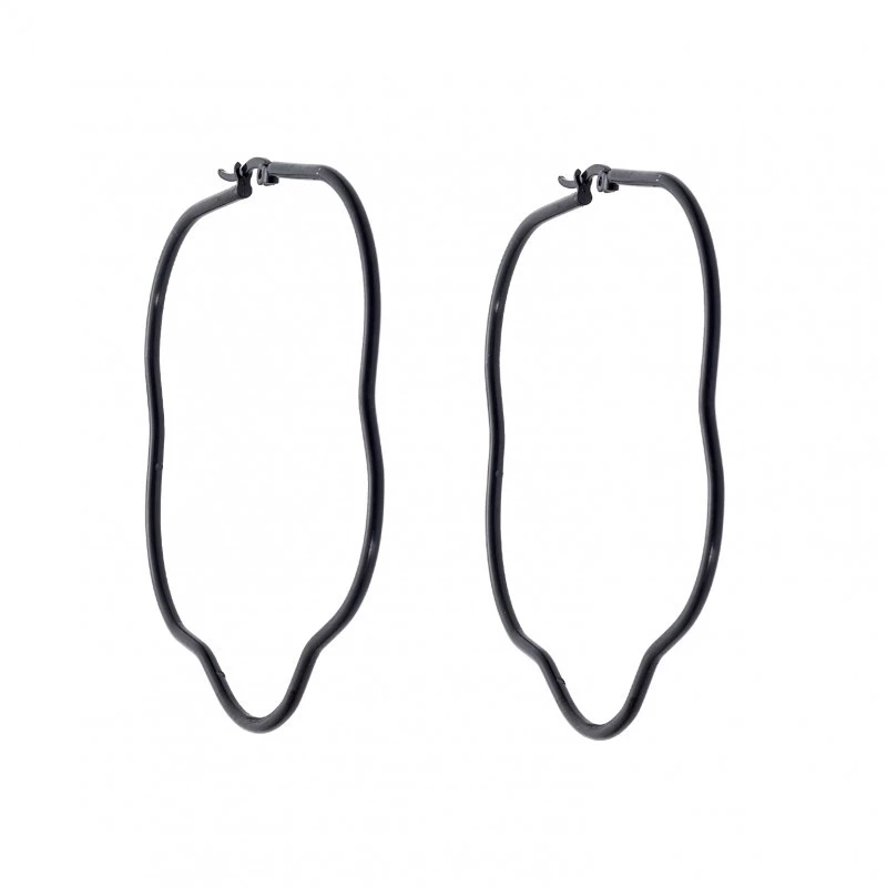 Σκουλαρίκια Senza Steel 6,5 cm Black Plated SSD4079BK