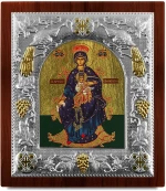 Ασημένια εικόνα ΠΑΝΑΓΙΑ ΧΡΥΣΟΣΠΗΛΙΩΤΙΣΣΑ-ΑΓΙΟΓΡΑΦΙΑ  27x24cm