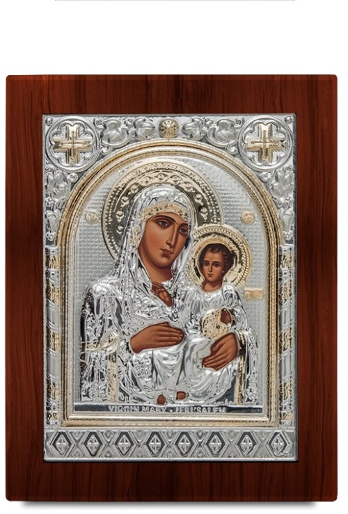 Ασημένια εικόνα ΙΕΡΟΣΟΛΥΜΙΤΙΣΣΑ 23x18cm
