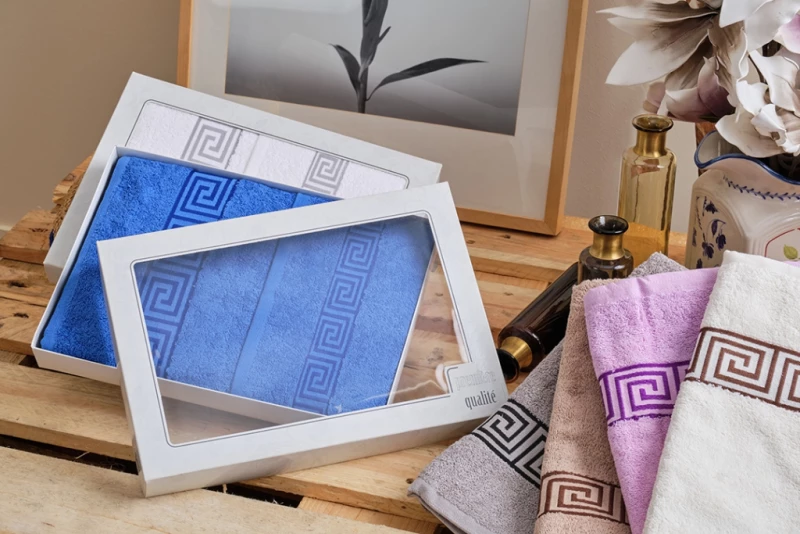 Πετσέτες Set Ζακάρ- Μπορντούρα Greek - Purple, 40x60cm, 58x105cm