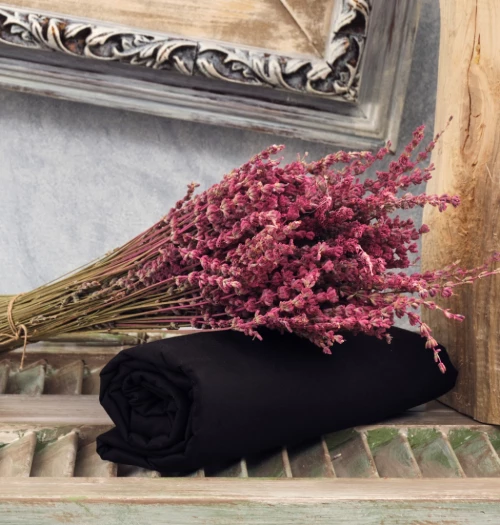 Σεντόνια Μονόχρωμα Λάστιχο Angel - Black, Μονό λάστιχο (105x200+25)