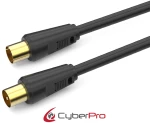 CYBERPRO CP-TVPAL030B, Καλώδιο Κεραίας M/F, 3 μέτρα, Μαύρο