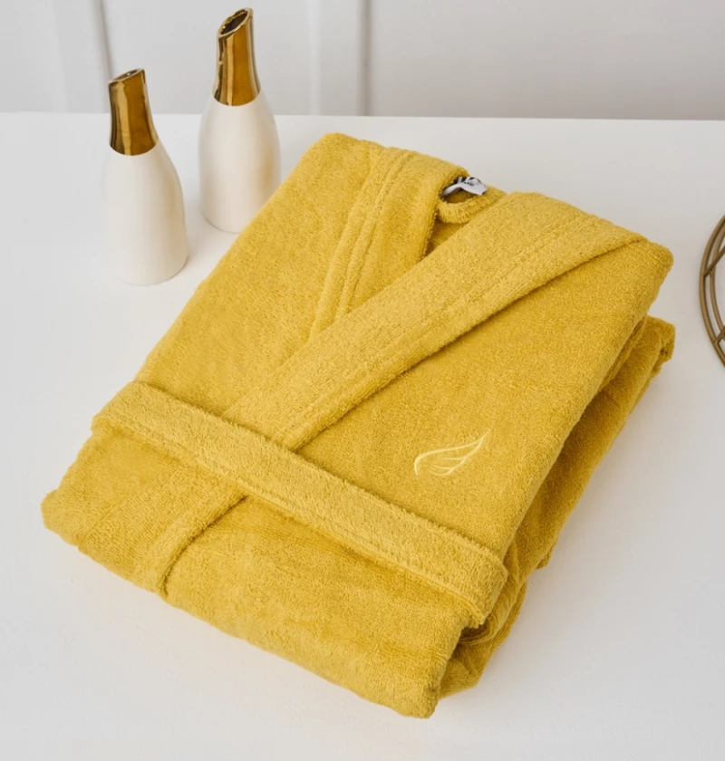 Μπουρνούζι με γιακά Pure Cotton - Olive, Large