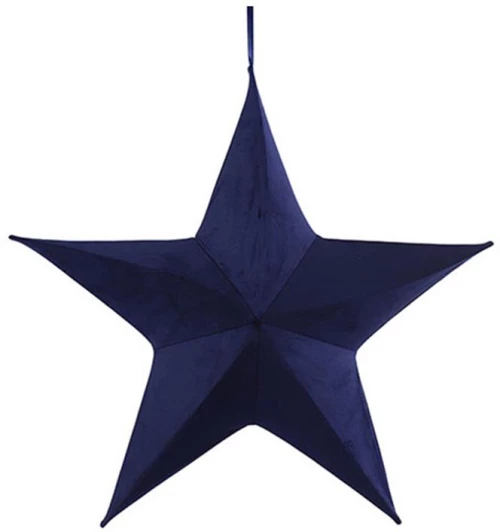 Αστέρι ανοιγ. βελούδ. μπλε 80εκ.