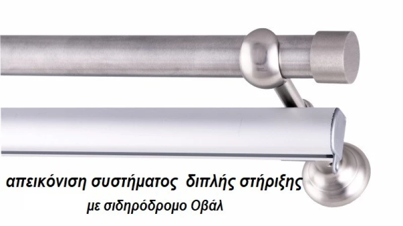 ΚΟΥΡΤΙΝΟΞΥΛΟ RETRO FRANS Φ25 ΝΙΚΕΛ ΜΑΤ ΜΕ ΧΡΩΜΙΟ ΕΞΑΡΤΗΜΑΤΑ