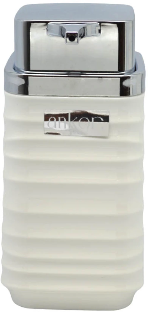 DISPENSER ΠΛΑΣΤΙΚΟ ΑΣΠΡΟ LUNA ΜΕ ΑΣΗΜΙ ΚΑΠΑΚΙ 7x7x14,5 εκ. ANKOR - Ankor 830053