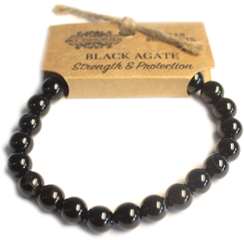 Χειροποίητο Βραχιόλι από Μαύρο Αχάτη Power Bracelet Black Agate