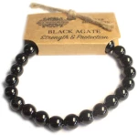 Χειροποίητο Βραχιόλι από Μαύρο Αχάτη Power Bracelet Black Agate