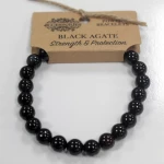 Χειροποίητο Βραχιόλι από Μαύρο Αχάτη Power Bracelet Black Agate