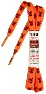 Κορδόνια παπουτσιών Tobby Skulls NeonOrange 140cm