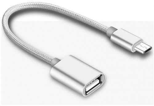 FTT4-053 ΚΑΛΩΔΙΟ Micro USB-OTG 14cm Ασημί