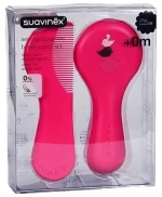 Suavinex Βρεφική βούρτσα + χτένα ροζ