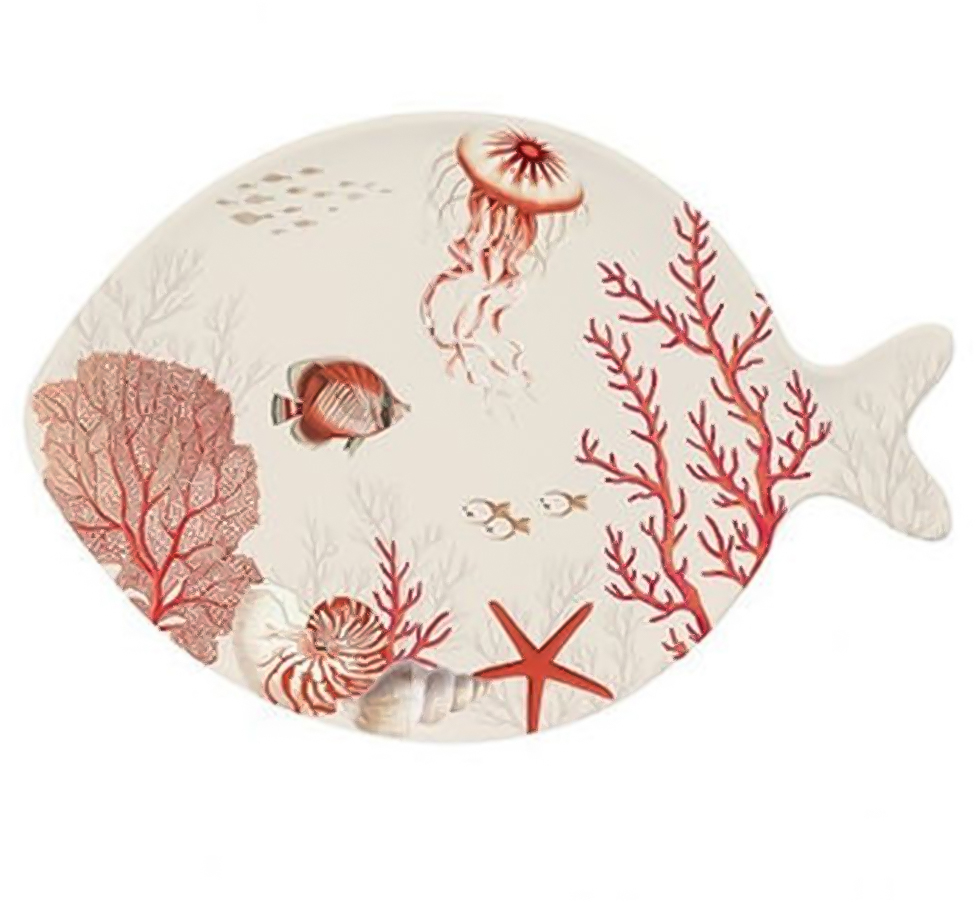 Πιάτο Coral reef πορσελάνη 27x19cm Marva 2594REEF
