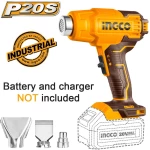 INGCO Πιστόλι Θερμού Αέρα Μπαταρίας 20V Li-Ion SOLO (HGLI2002)