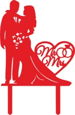 Cake Topper Wedding 2 ΚΟΚΚΙΝΟ