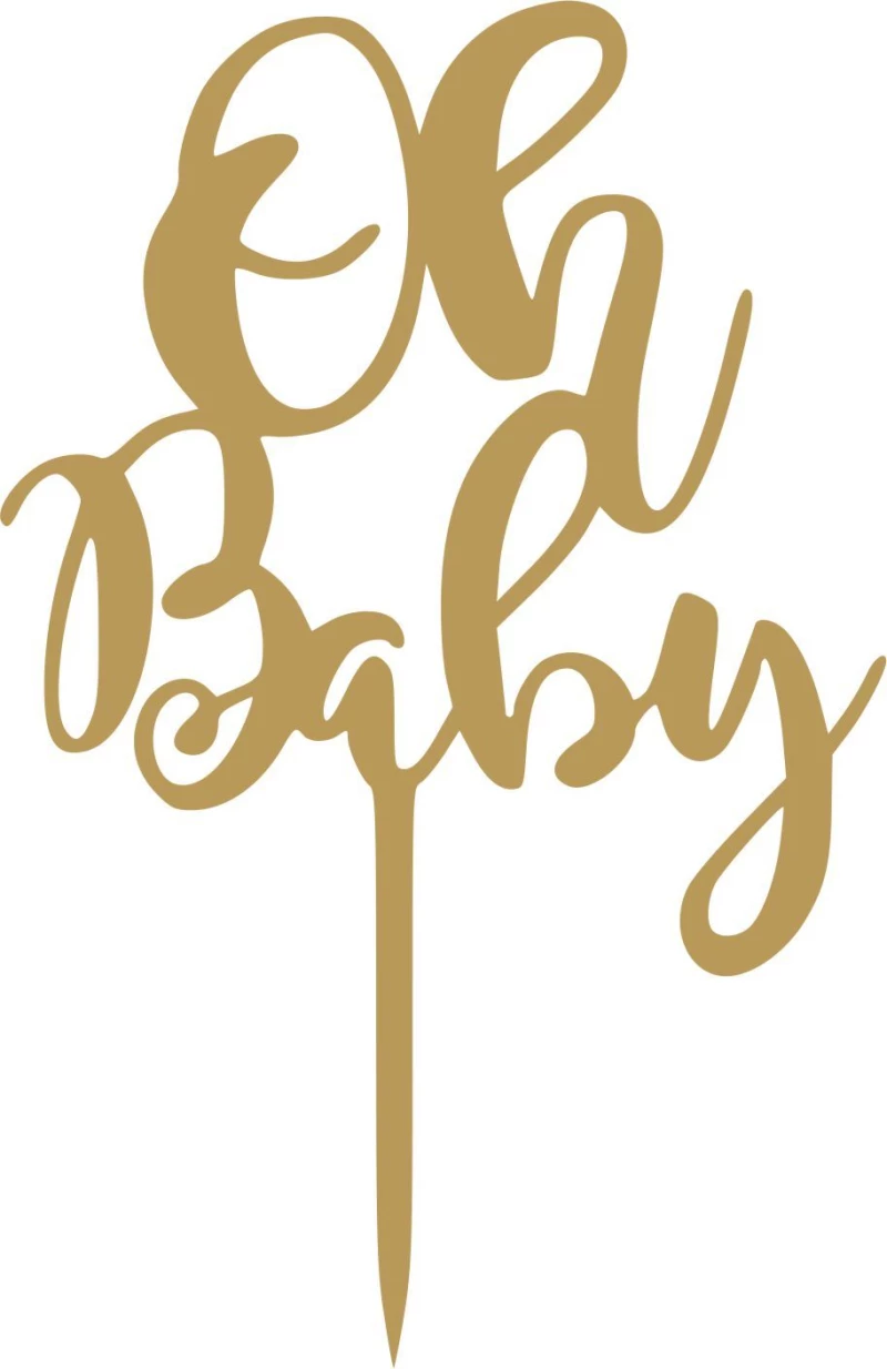 Cake Topper Oh Baby 2 ΧΡΥΣΟ