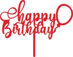 Cake Topper happy ballon ΚΟΚΚΙΝΟ
