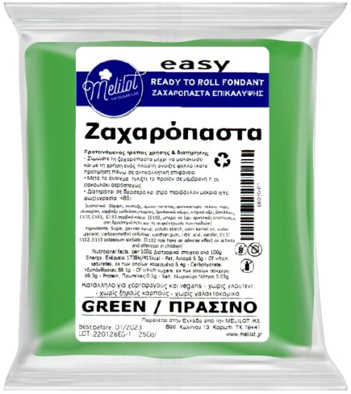 Ζαχαρόπαστα Πράσινη Easy Melilot 250g