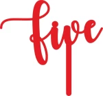 Cake Topper Five ΚΟΚΚΙΝΟ