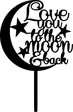 Cake Topper Moon ΜΑΥΡΟ