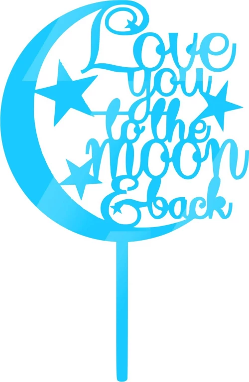 Cake Topper Moon ΓΑΛΑΖΙΟ ΚΑΘΡΕΠΤΗΣ