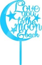 Cake Topper Moon ΓΑΛΑΖΙΟ ΚΑΘΡΕΠΤΗΣ
