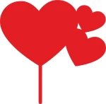 Cake Topper Heart 2 ΚΟΚΚΙΝΟ