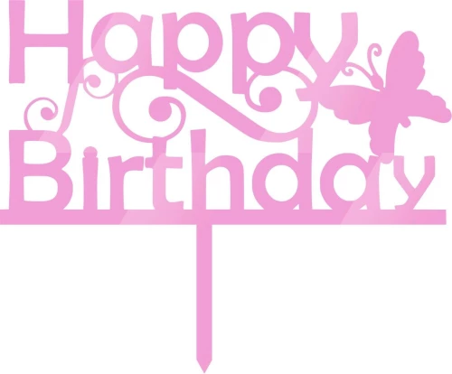Cake Topper happy birthday 10 ΡΟΖ ΚΑΘΡΕΠΤΗΣ