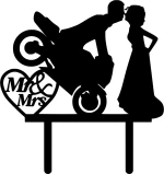 Cake Topper Mr & Mrs Moto ΜΑΥΡΟ