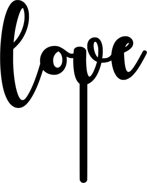 Cake Topper Love 6 ΜΑΥΡΟ