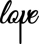 Cake Topper Love 7 ΜΑΥΡΟ
