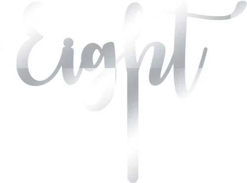 Cake Topper Eight ΑΣΗΜΙ ΚΑΘΡΕΠΤΗΣ