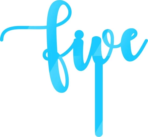 Cake Topper Five ΓΑΛΑΖΙΟ ΚΑΘΡΕΠΤΗΣ