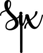 Cake Topper Six ΜΑΥΡΟ