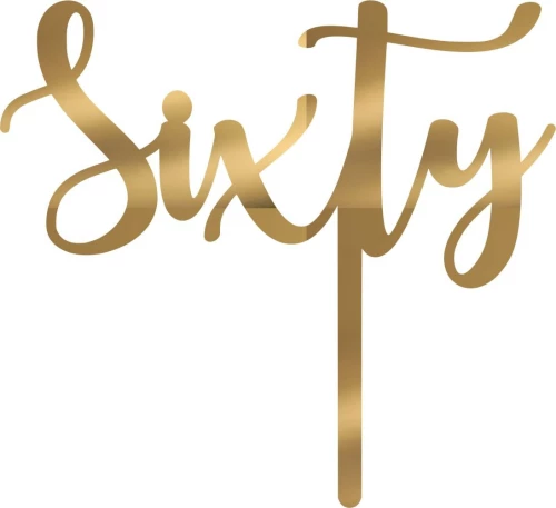 Cake Topper Sixty ΧΡΥΣΟ ΚΑΘΡΕΠΤΗΣ