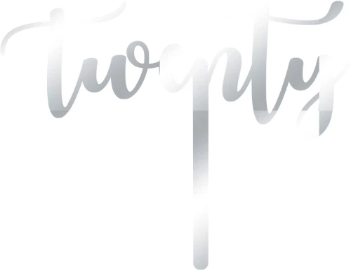Cake Topper Twenty ΑΣΗΜΙ ΚΑΘΡΕΠΤΗΣ