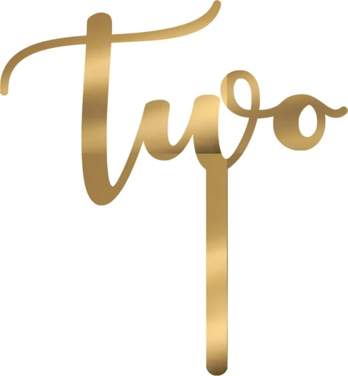 Cake Topper Two ΧΡΥΣΟ ΚΑΘΡΕΠΤΗΣ
