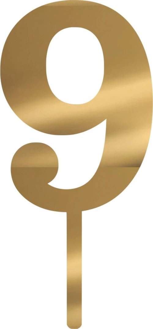 Cake Topper 9 ΧΡΥΣΟ ΚΑΘΡΕΠΤΗΣ