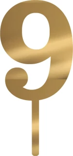 Cake Topper 9 ΧΡΥΣΟ ΚΑΘΡΕΠΤΗΣ