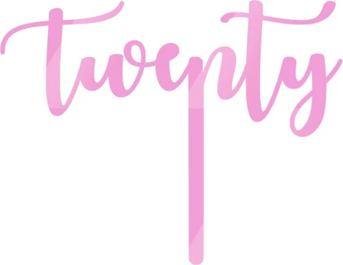 Cake Topper Twenty ΡΟΖ ΚΑΘΡΕΠΤΗΣ