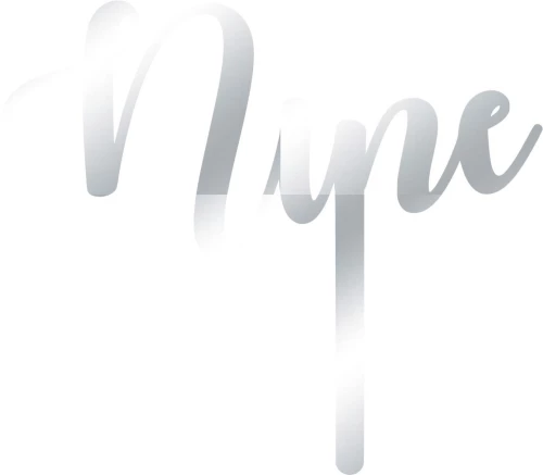 Cake Topper Nine ΑΣΗΜΙ ΚΑΘΡΕΠΤΗΣ