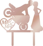 Cake Topper Mr & Mrs Moto ROZE GOLD ΚΑΘΡΕΠΤΗΣ