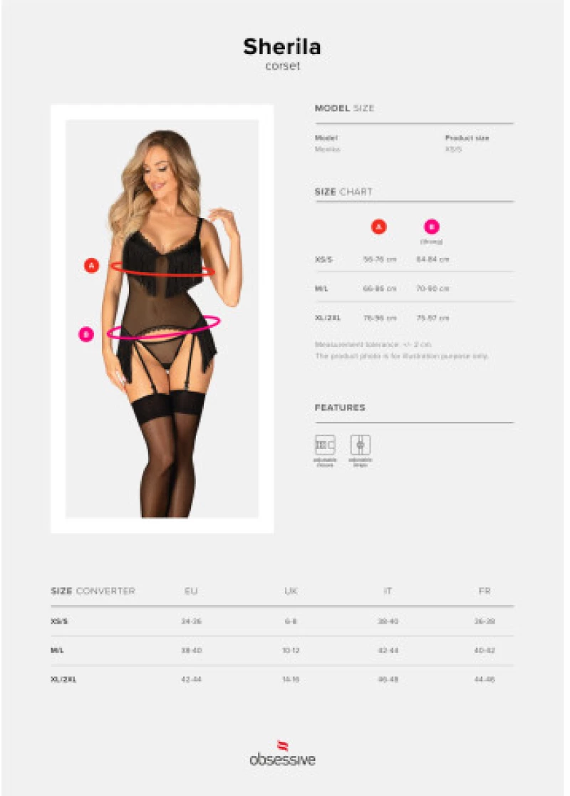 Obsessive Sherila corset and thong Black