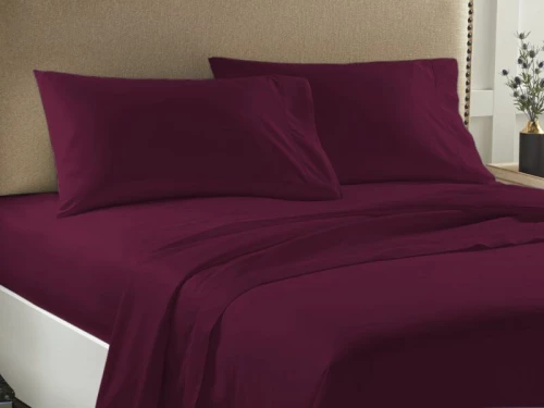 Παπλωματοθήκη Μονόχρωμη Μπορντό Economy Γαρύφαλλο - 160x240